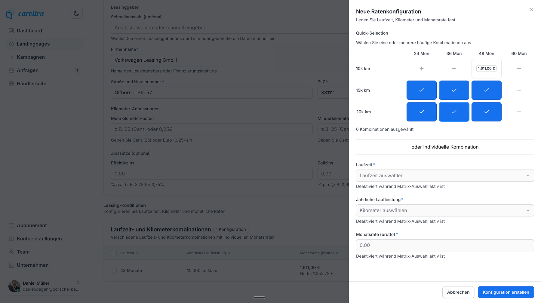 Carvitra Zahlungsoptionen: Barzahlung, Leasing und Finanzierung